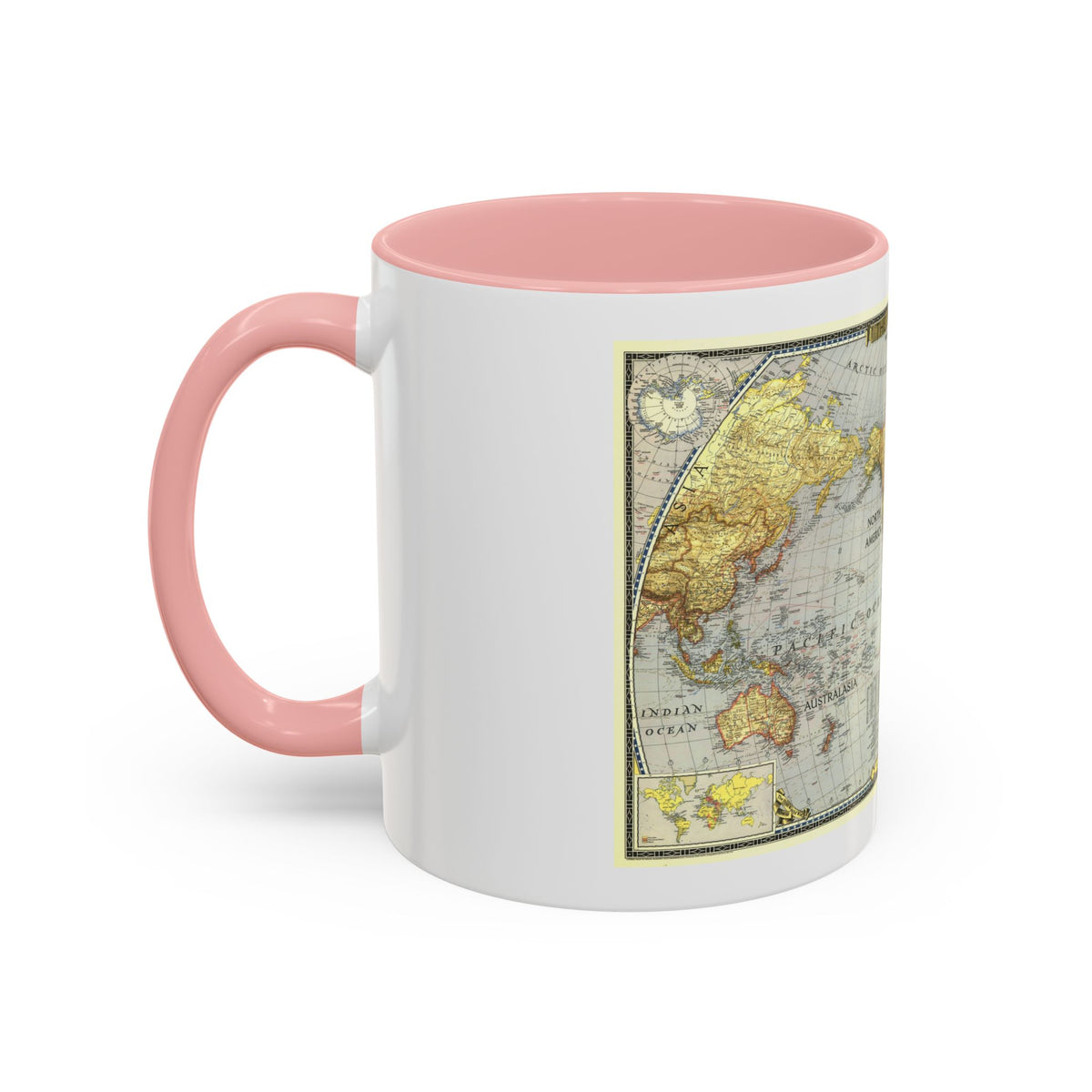 World Map (1943) (Map) Accent Coffee Mug