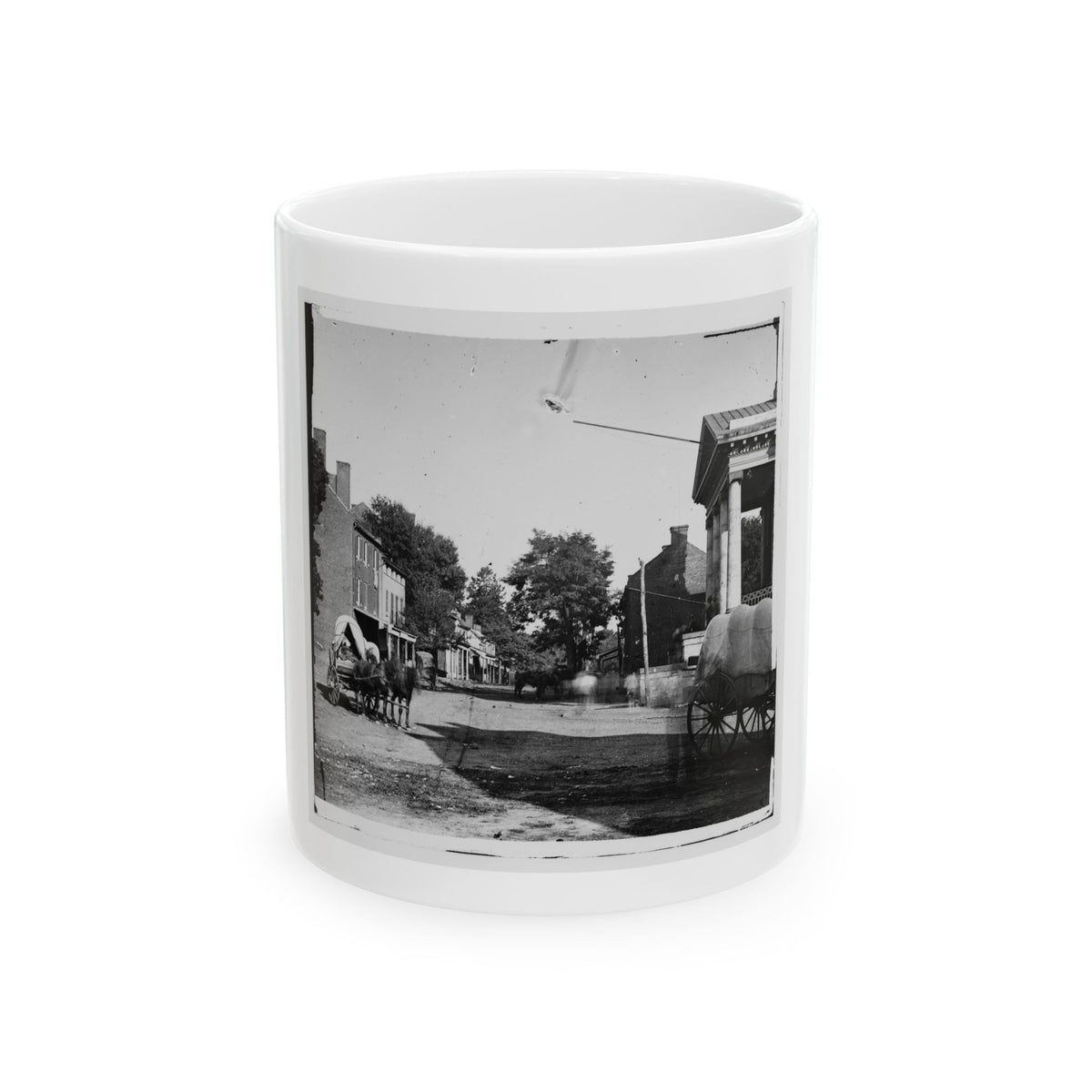 Warrenton, Va. Street In Front Of Courthouse (U.S. Civil War) White Coffee Mug