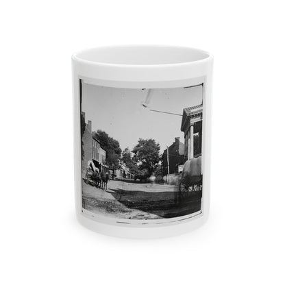 Warrenton, Va. Street In Front Of Courthouse (U.S. Civil War) White Coffee Mug