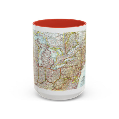USA - Northeastern & Great Lakes (1959) (Map) Accent Coffee Mug