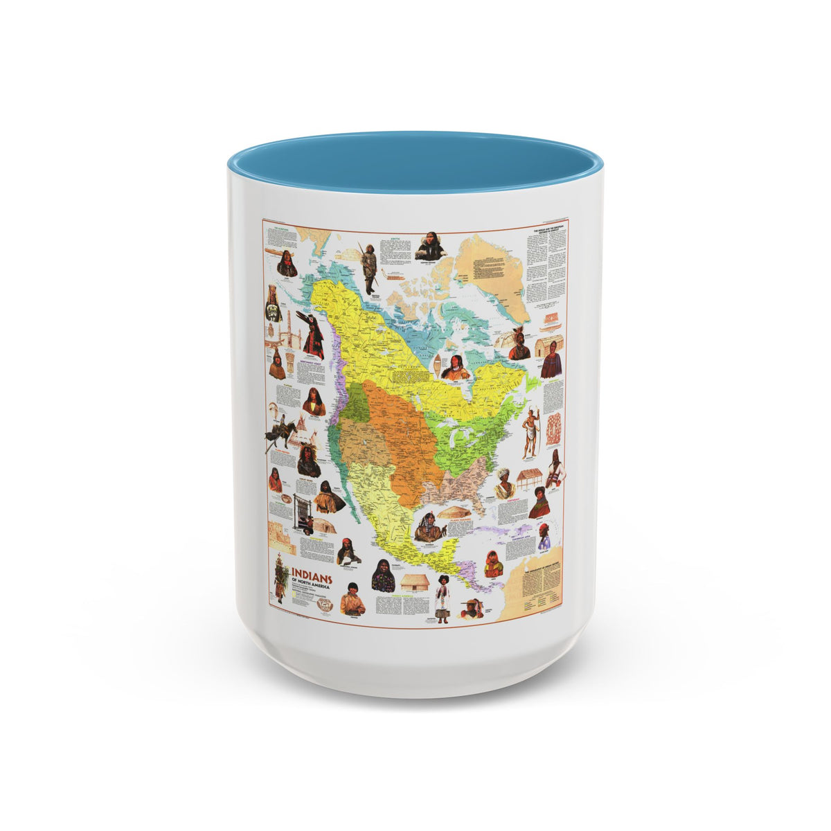 North America - Indians of (1973) (Map) Accent Coffee Mug