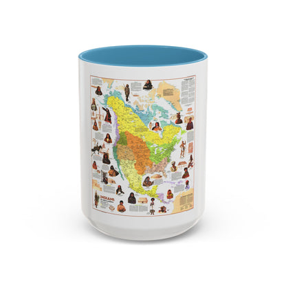 North America - Indians of (1973) (Map) Accent Coffee Mug