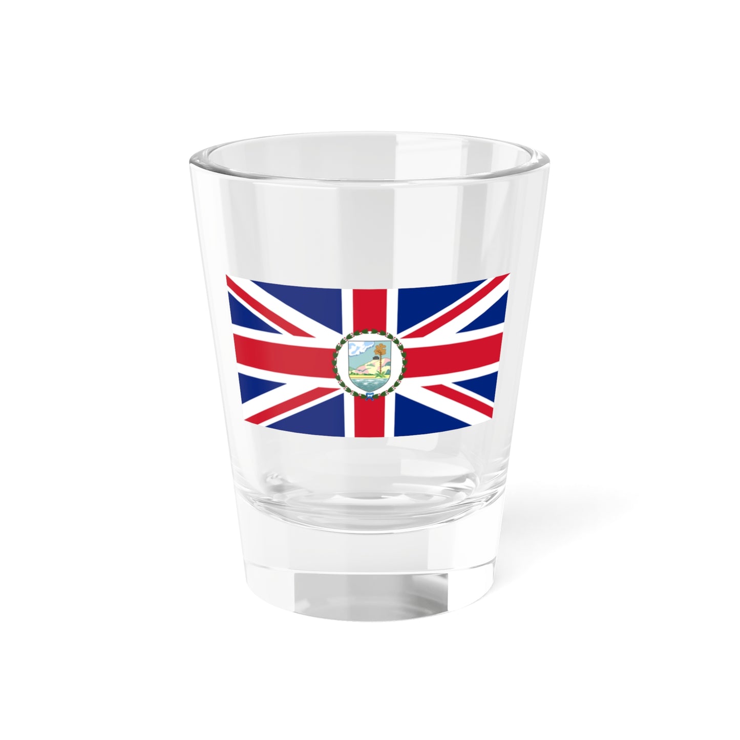 Flag of the Governor of Antigua and Barbuda 1956-1967 (Antigua and Barbuda) (Coat of Arms) Shot Glass 1.5oz