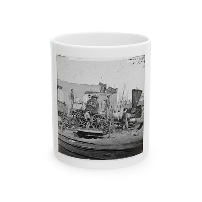Richmond, Va. Crippled Locomotive, Richmond & Petersburg Railroad Depot (U.S. Civil War) White Coffee Mug