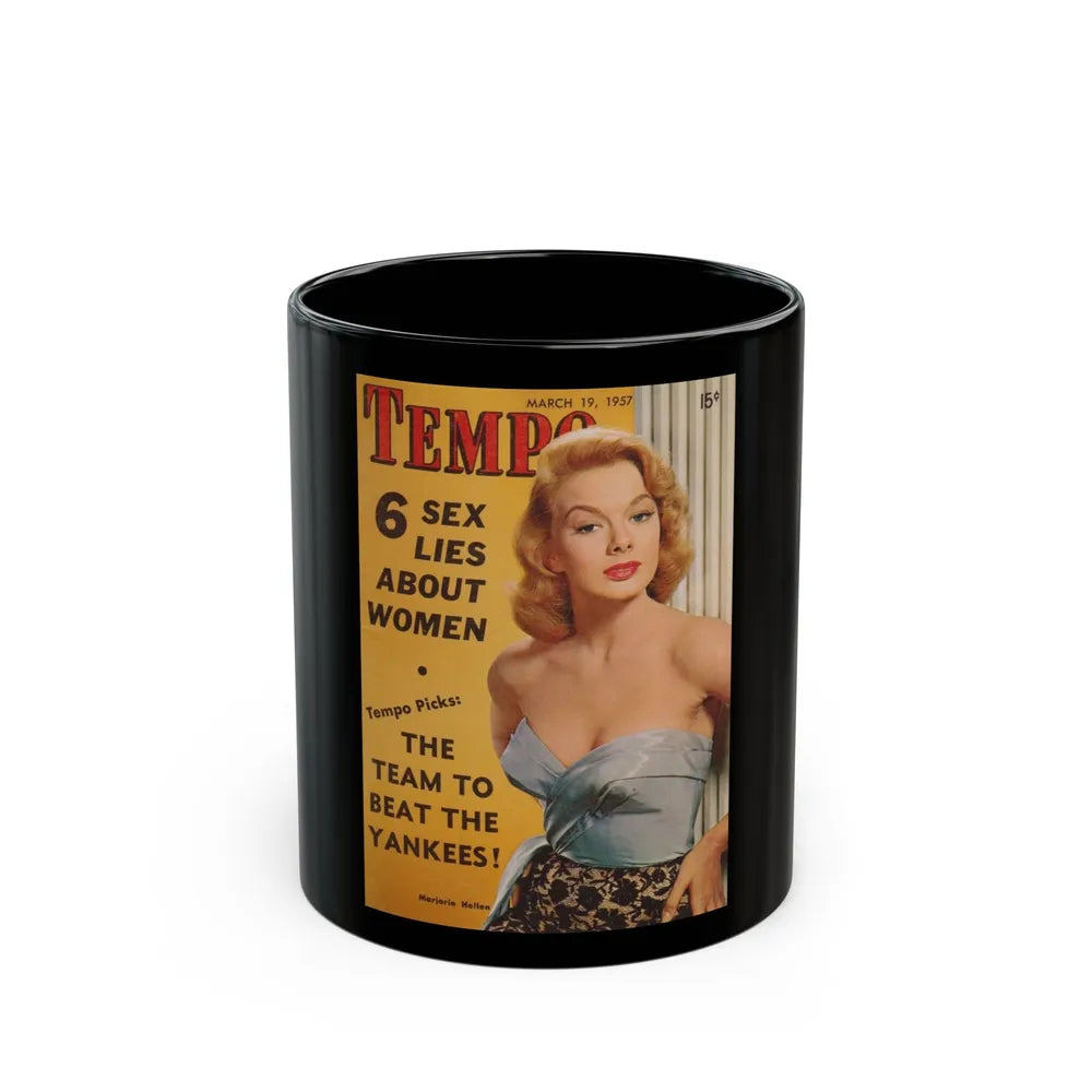 Leslie Parrish #224 - (Vintage Female Icon) Black Coffee Mug-11oz-Go Mug Yourself