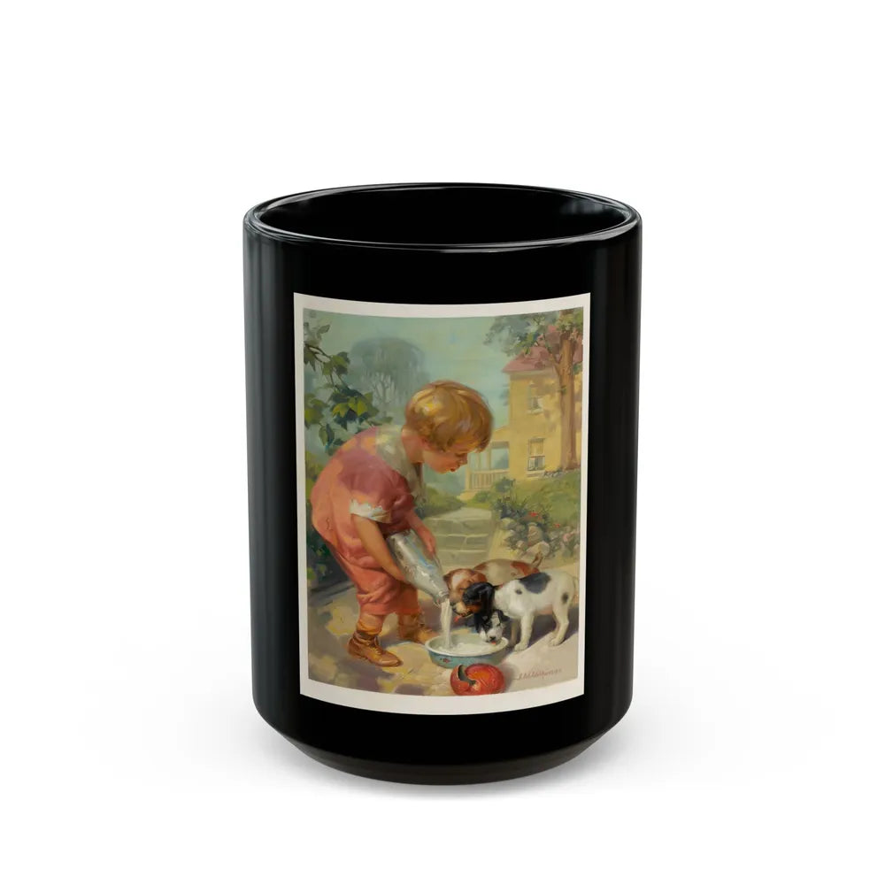 Feeding the Puppies - Black Coffee Mug-15oz-Go Mug Yourself