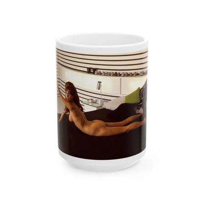 Victoria Vetri #97 - Nude (Vintage Female Icon) White Coffee Mug-15oz-Go Mug Yourself