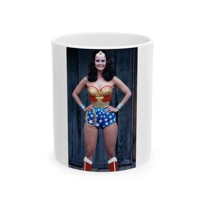 Lynda Carter #264 (Vintage Female Icon) White Coffee Mug-11oz-Go Mug Yourself