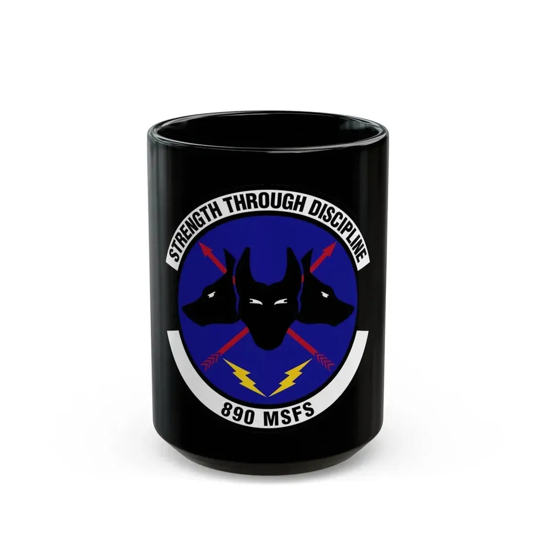 890 Missile Security Forces Squadron AFGSC (U.S. Air Force) Black Coffee Mug 15oz - Go Mug Yourself