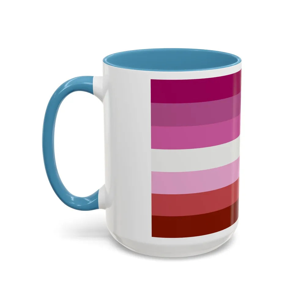 Lesbian Pride Flag - Accent Coffee Mug-Go Mug Yourself