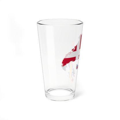 Flag map of the Nordic countries (Denmark) Pint Glass 16oz