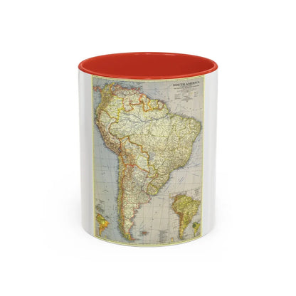 South America (1937) (Map) Accent Coffee Mug-11oz-Red-Go Mug Yourself