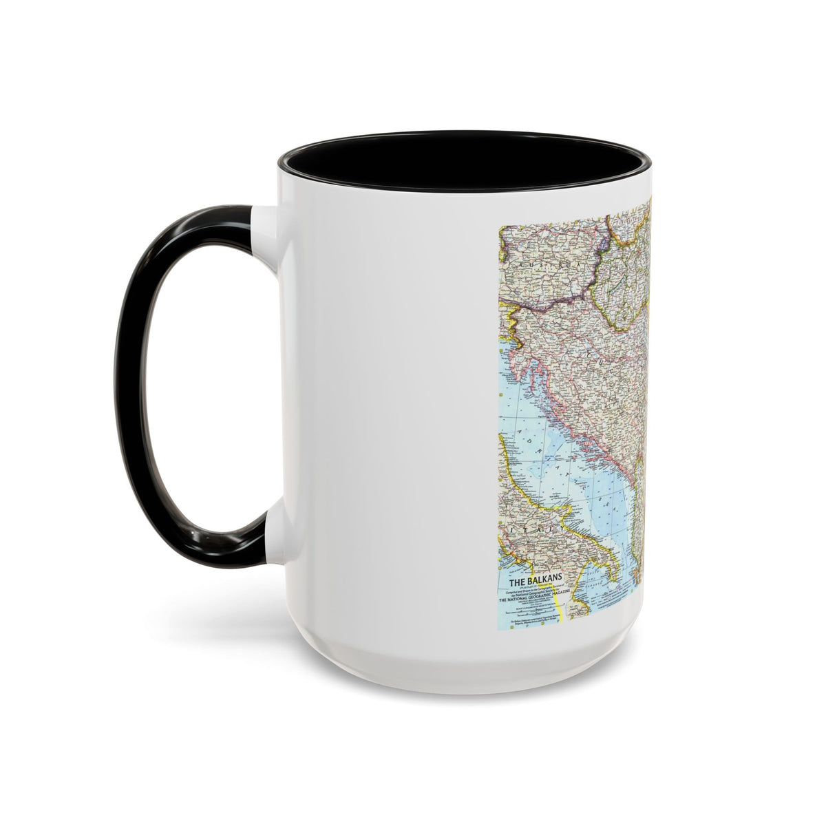 Europe - The Balkans (1962) (Map) Accent Coffee Mug