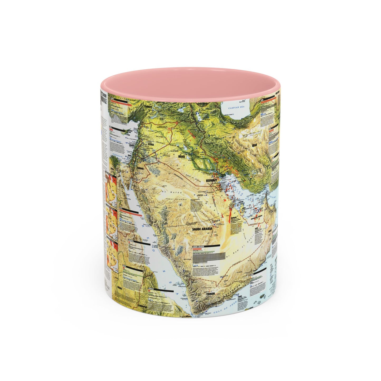 Middle East - States in Turmoil (1991) (Map) Accent Coffee Mug