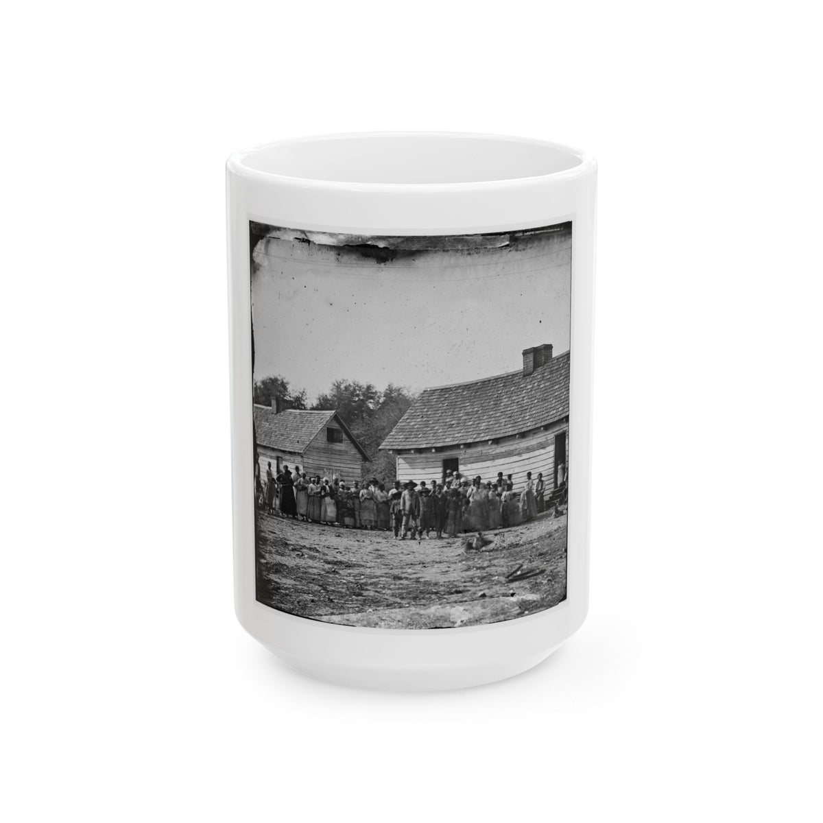 Beaufort, South Carolina. Group Of Negroes On J.J. Smith's Plantation (U.S. Civil War) White Coffee Mug