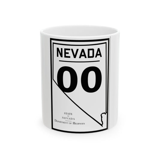 Nevada 00 1924 (Nevada) (Road Sign) White Coffee Mug