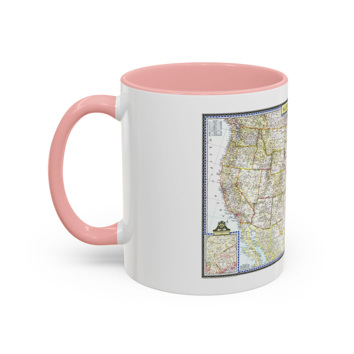 USA - The United States (1946) (Map) Accent Coffee Mug