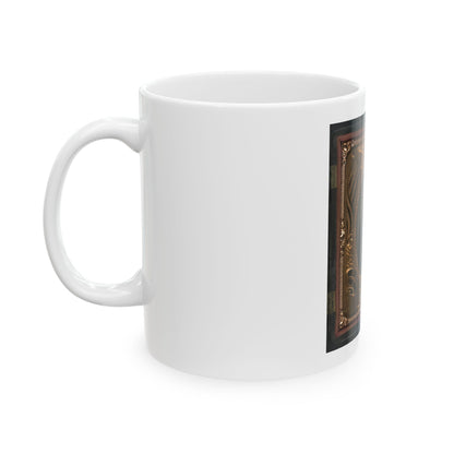 Roswell K. Bishop Of Company I, 123rd New York Infantry Regiment In Uniform With Holstered Revolver (U.S. Civil War) White Coffee Mug