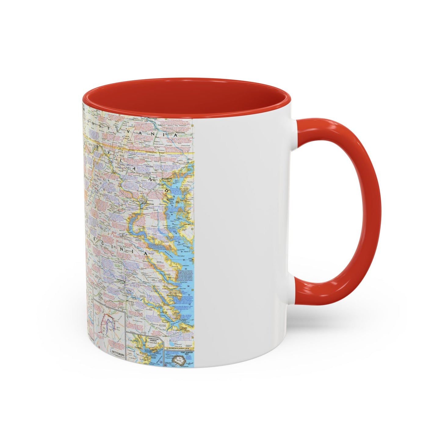 USA - Battlefields of the Civil War 2 (1961) (Map) Accent Coffee Mug