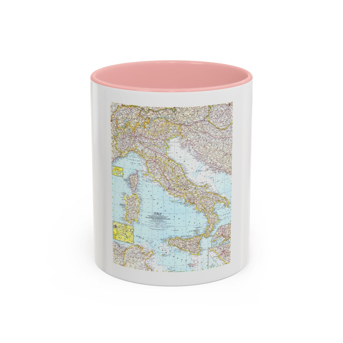 Italy (1961) (Map) Accent Coffee Mug