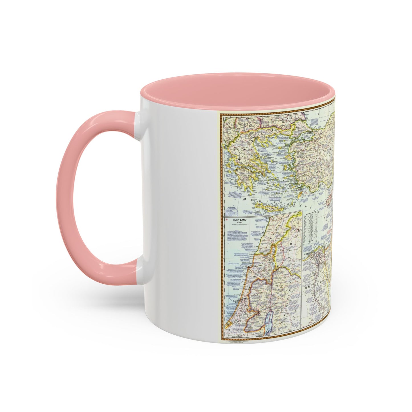 Middle East - Lands of the Bible Today (1967) (Map) Accent Coffee Mug