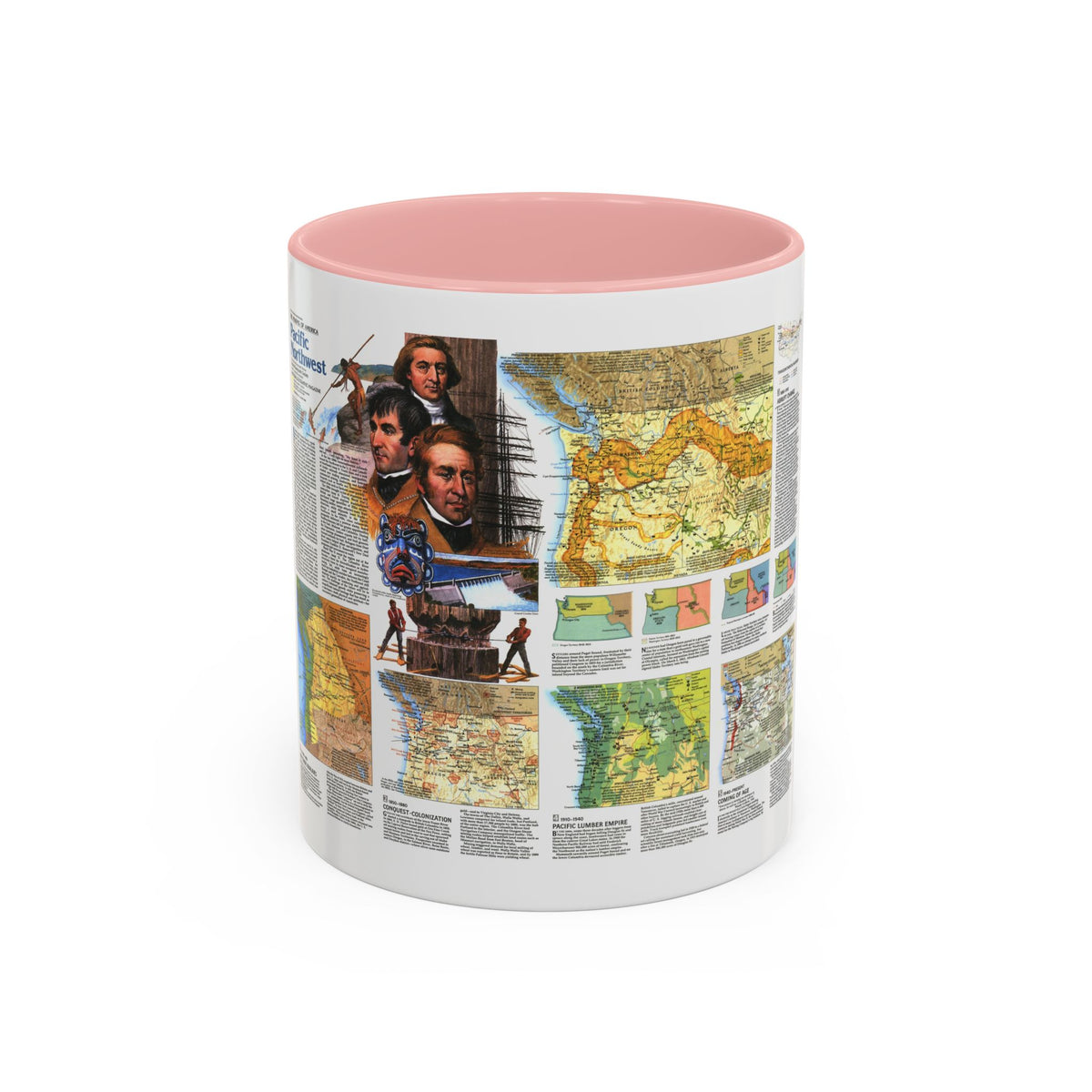 USA - Pacific Northwest 2 (1986) (Map) Accent Coffee Mug