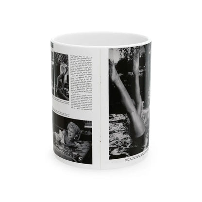 Greta Thyssen #128 - 2 Pages 4 B&W Photos from Modern Man Mag. April '57 (Vintage Female Icon) White Coffee Mug-11oz-Go Mug Yourself