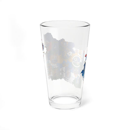 Flag-map of Hungary subdivisions (Hungary) Pint Glass 16oz
