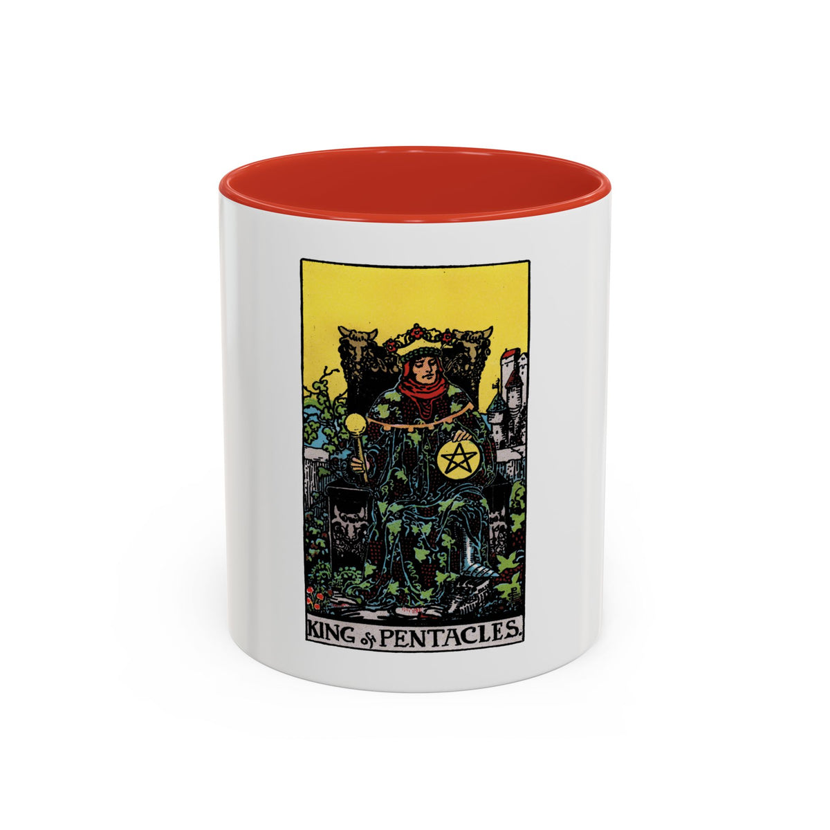 The King of Pentacles (Tarot Card) Accent Coffee Mug