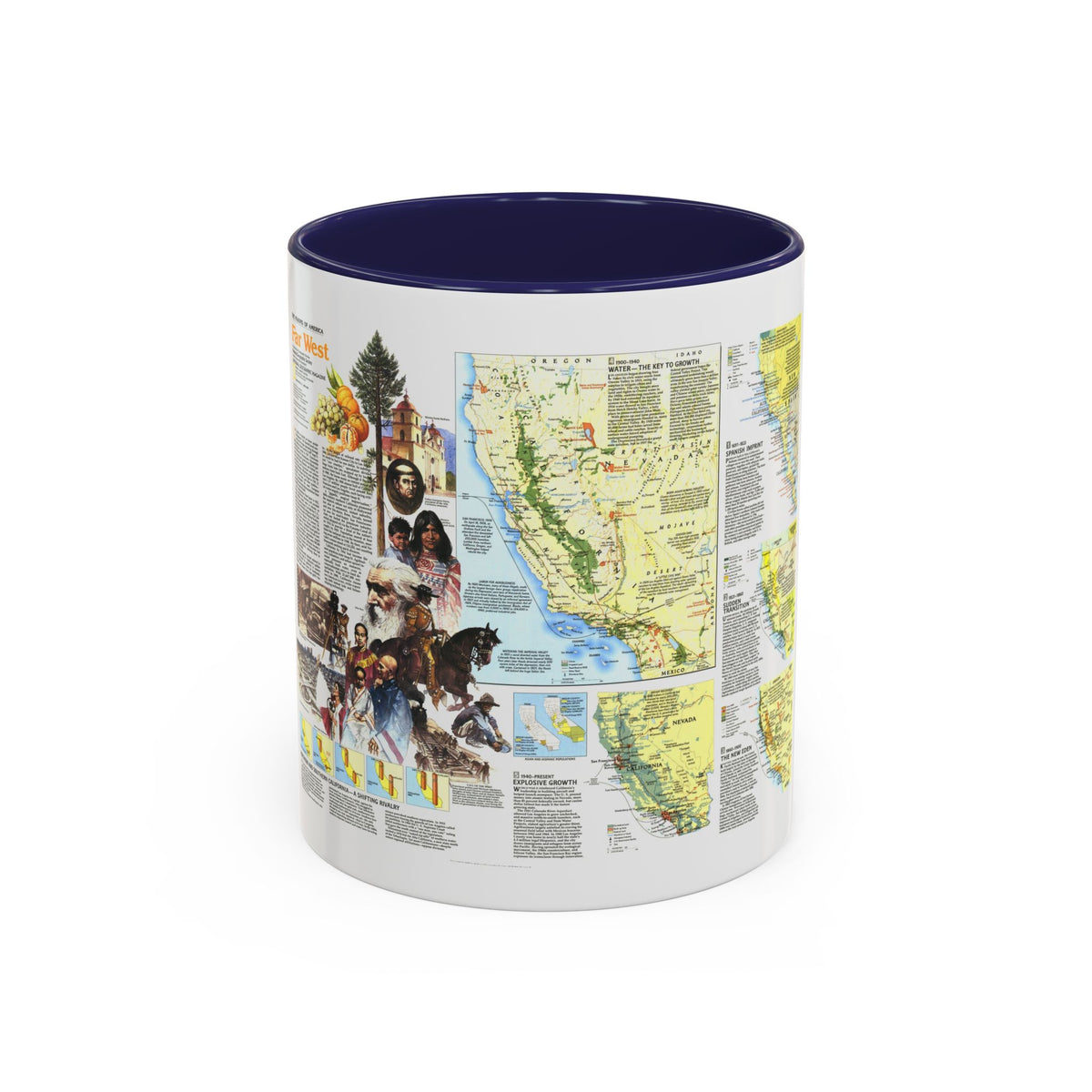 USA - Far West 2 (1984) (Map) Accent Coffee Mug