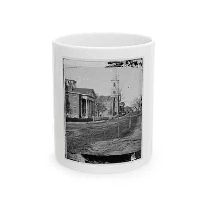 Atlanta, Georgia. Street In Atlanta (House Next To Church Used As Sherman's Headquarters (U.S. Civil War) White Coffee Mug