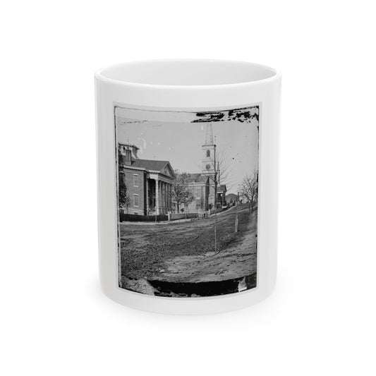 Atlanta, Georgia. Street In Atlanta (House Next To Church Used As Sherman's Headquarters (U.S. Civil War) White Coffee Mug