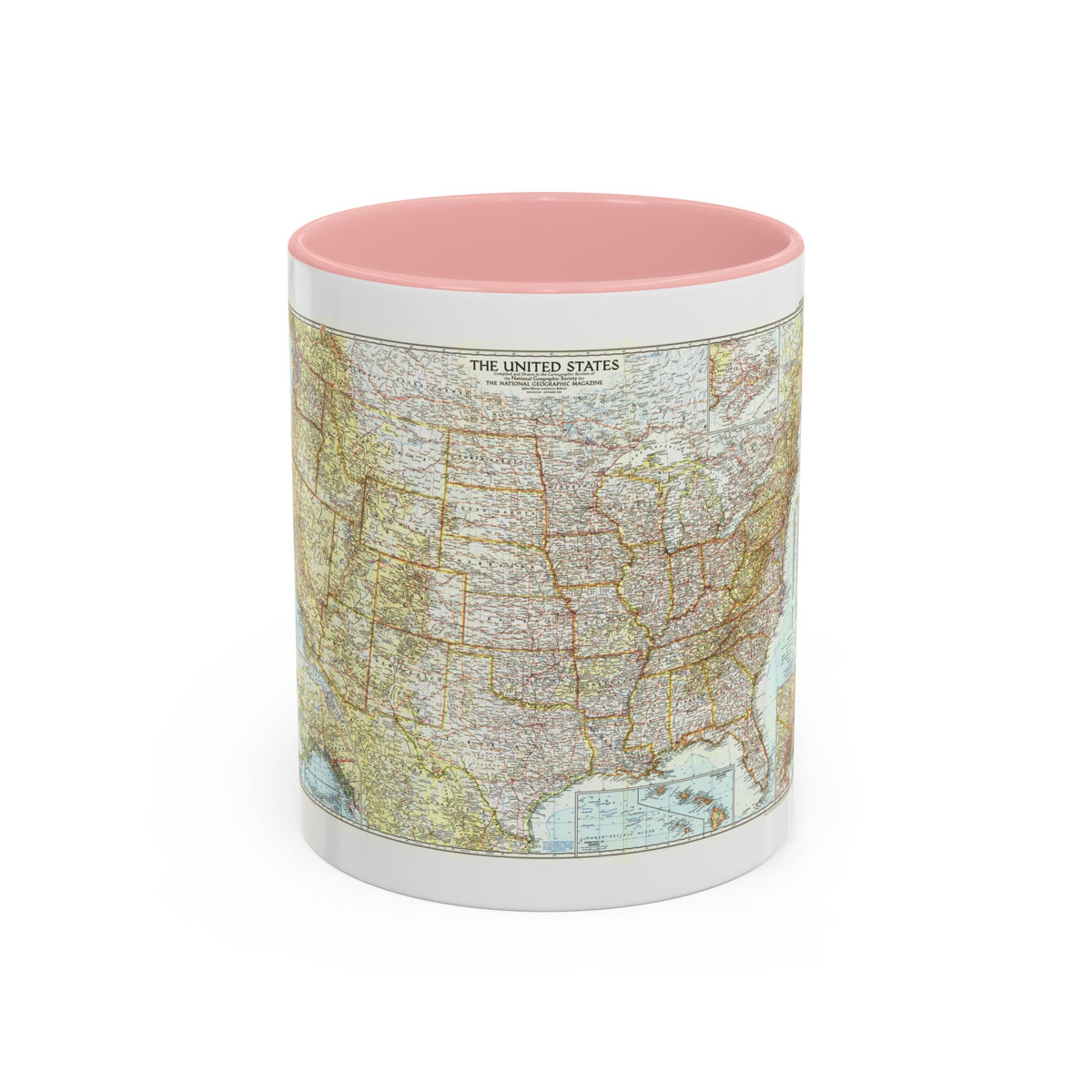 USA - The United States (1956) (Map) Accent Coffee Mug