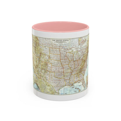 USA - The United States (1956) (Map) Accent Coffee Mug