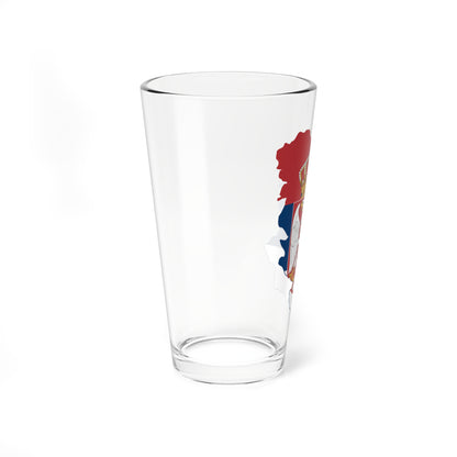 Flag map of Serbia with Kosovo (Serbia) Pint Glass 16oz