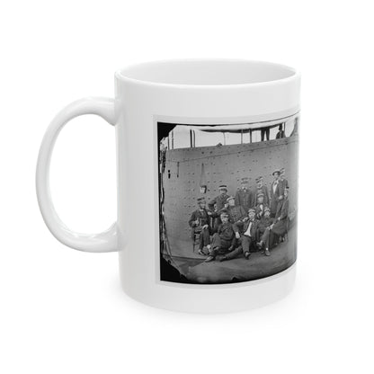James River, Va. Officers Of The U.S.S. Monitor Grouped By The Turret (U.S. Civil War) White Coffee Mug