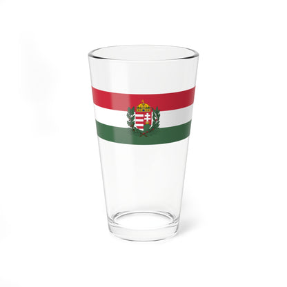 War Flag of Hungary 1939-1945 size II with staff (Hungary) Pint Glass 16oz