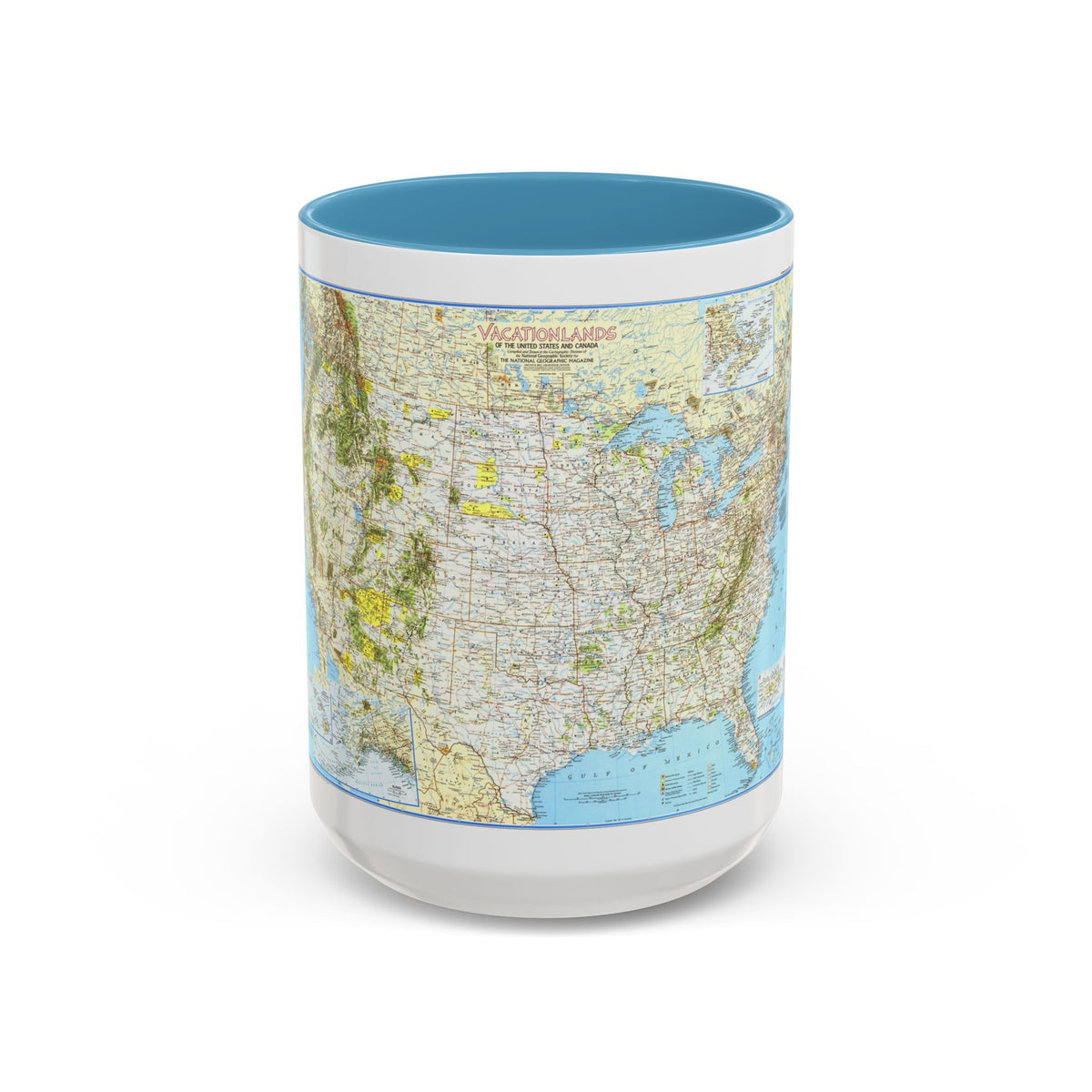 North America - Vacationlands (1966) (Map) Accent Coffee Mug