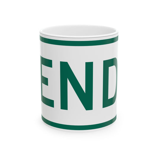 End plate Vermont (Vermont) (Road Sign) White Coffee Mug