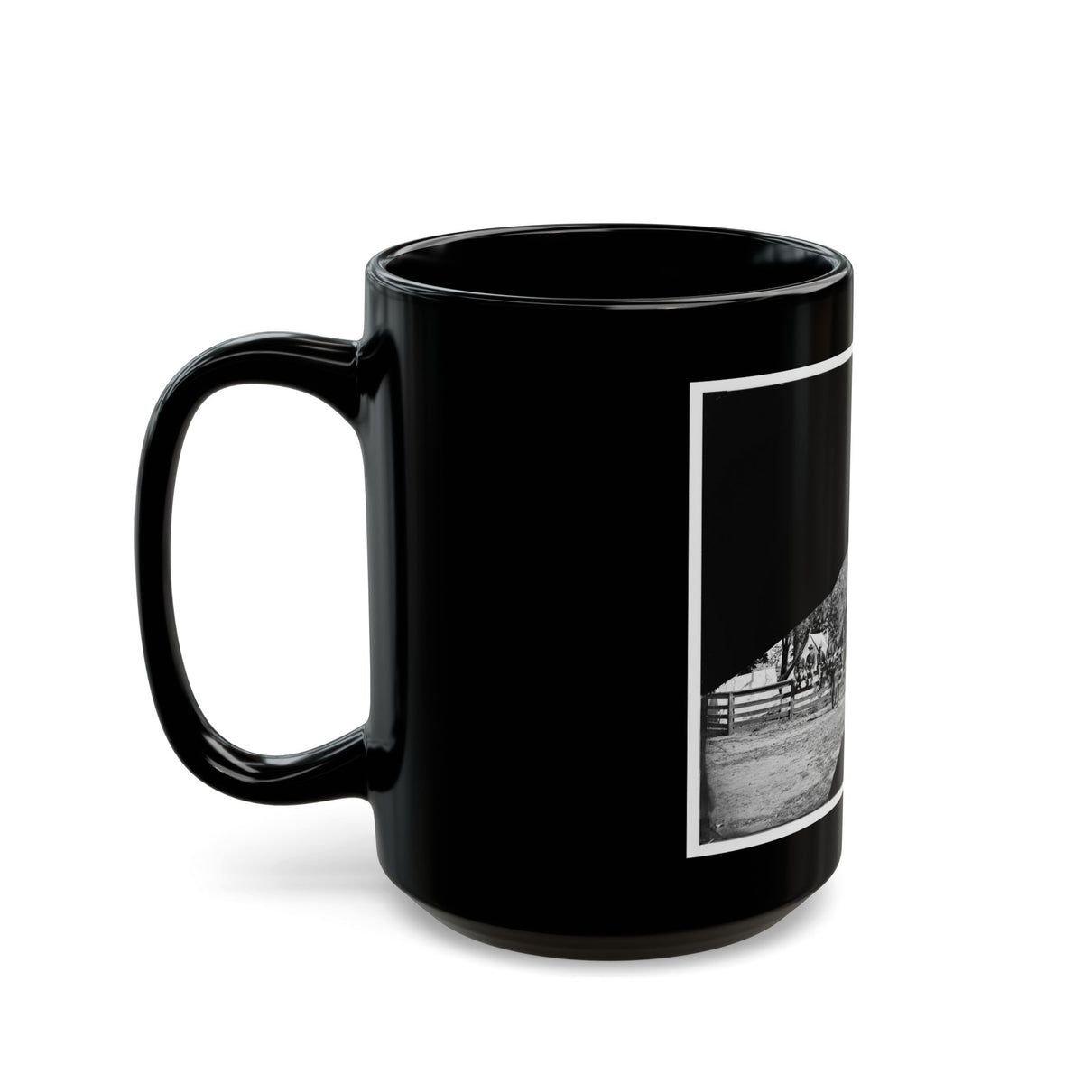 Brandy Station, Virginia. Headquarters, 1st Bridgade Horse Artillery (U.S. Civil War) Black Coffee Mug