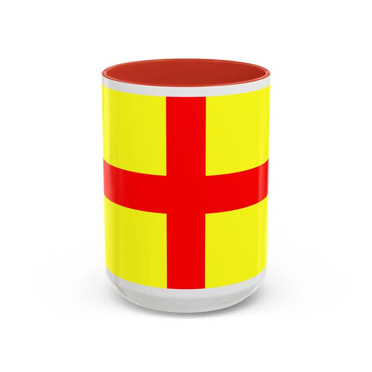 Flag of Lodi Italy - Accent Coffee Mug-15oz-Red-Go Mug Yourself