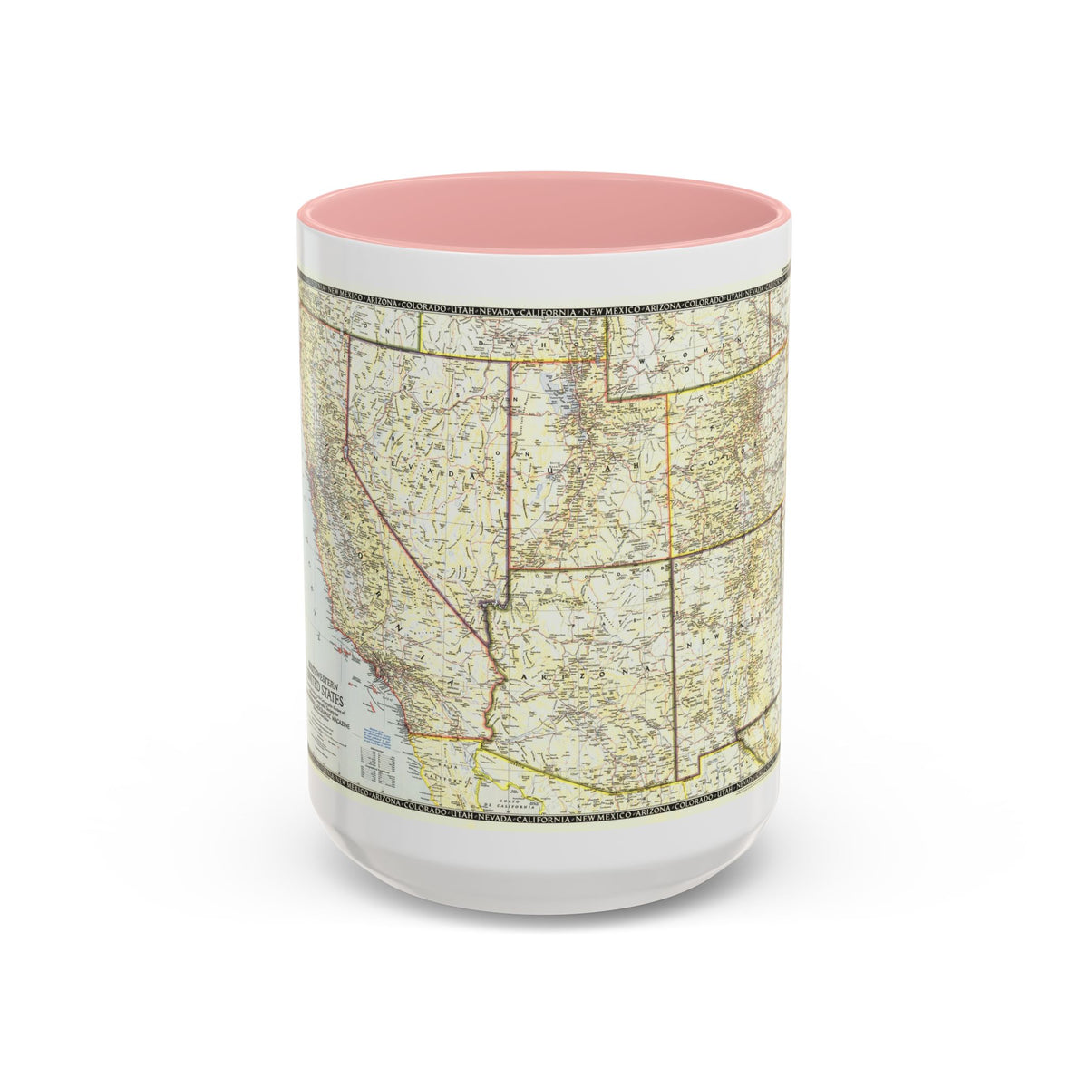 USA - Southwestern (1948) (Map) Accent Coffee Mug