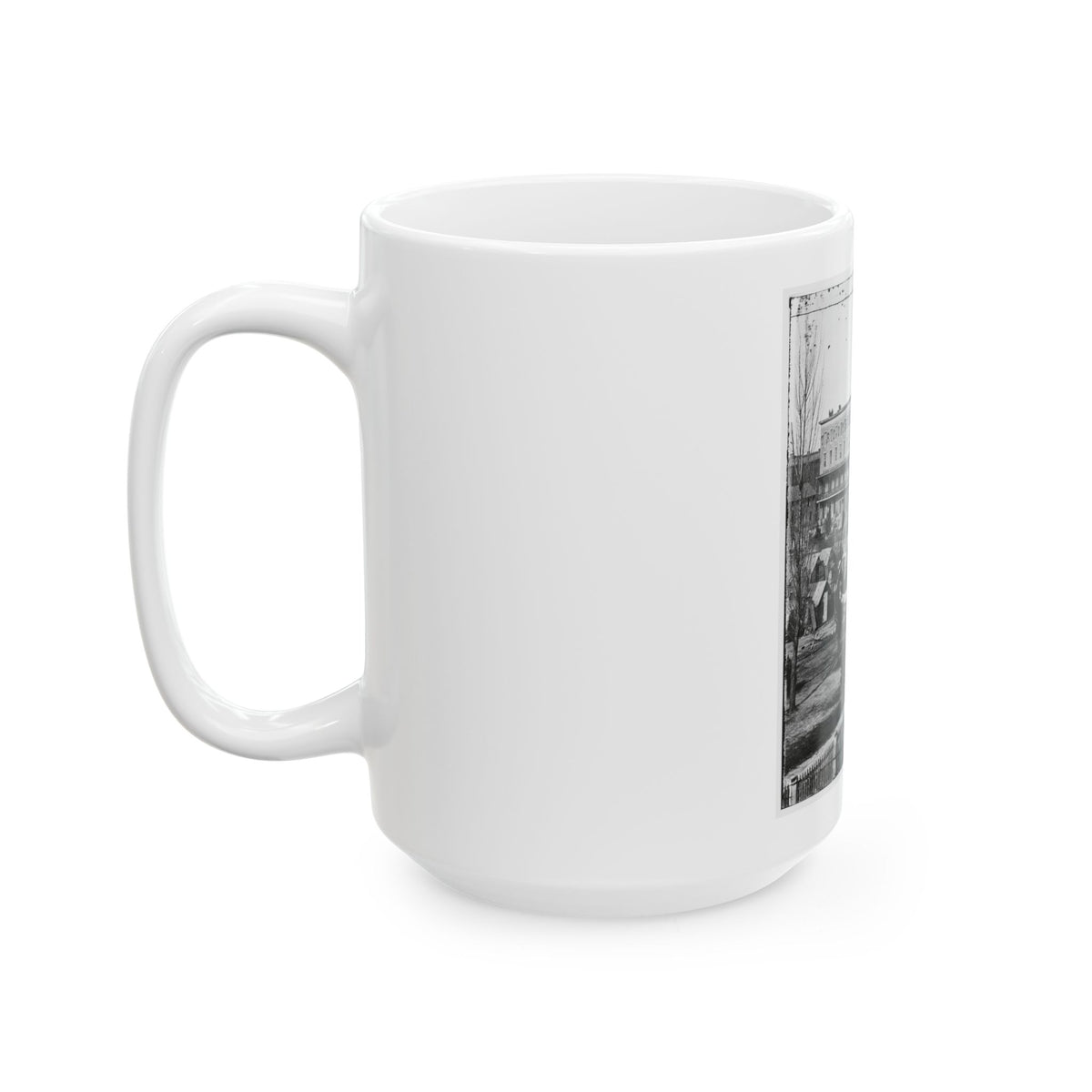 Atlanta, Ga. Trout House, Masonic Hall, And Federal Encampment On Decatur Street (U.S. Civil War) White Coffee Mug