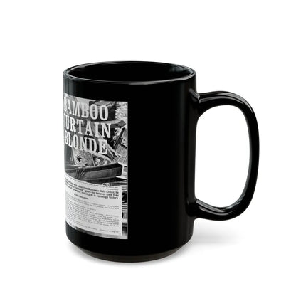 Bamboo Curtain Blonde, For Men Only, February 1966 - Black Coffee Mug-Go Mug Yourself