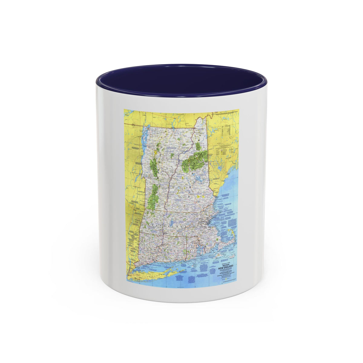 USA - Western New England 1 (1975) (Map) Accent Coffee Mug