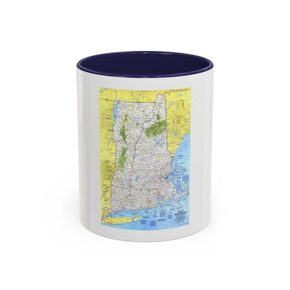 USA - Western New England 1 (1975) (Map) Accent Coffee Mug