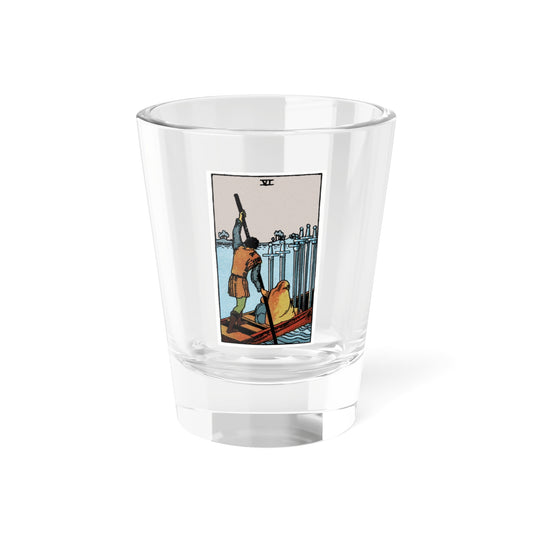 The 6 of Swords (Tarot Card) Shot Glass 1.5oz-1.5oz-Go Mug Yourself