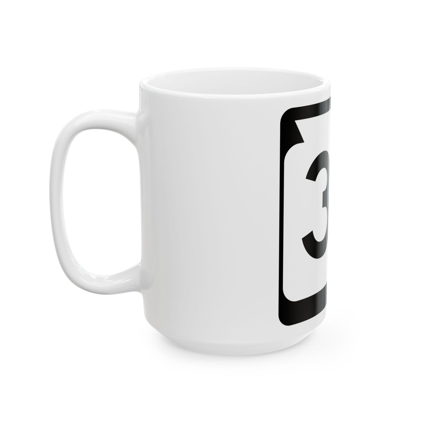 WIS 32 no arrows (Wisconsin) (Road Sign) White Coffee Mug-Go Mug Yourself