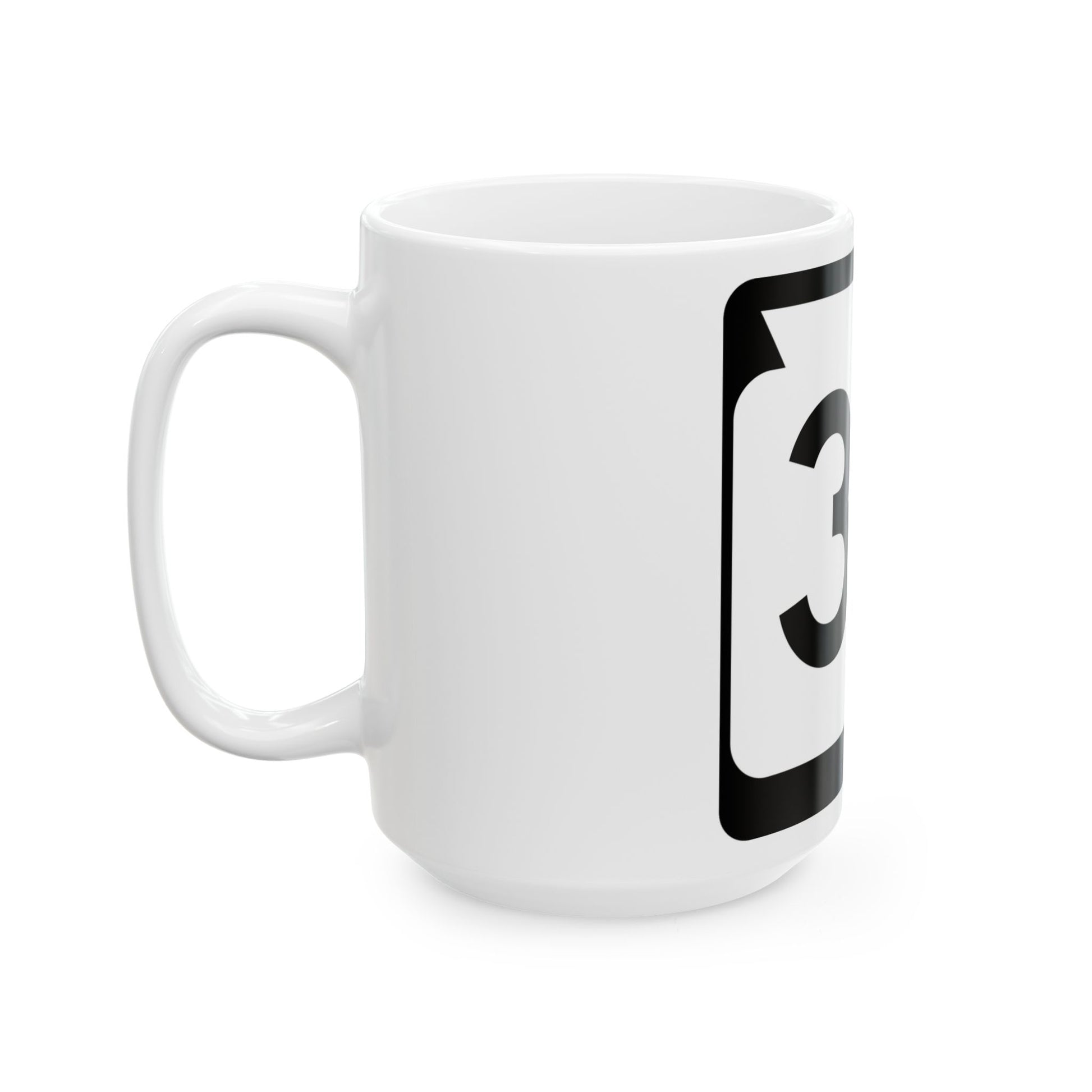 WIS 32 no arrows (Wisconsin) (Road Sign) White Coffee Mug-Go Mug Yourself