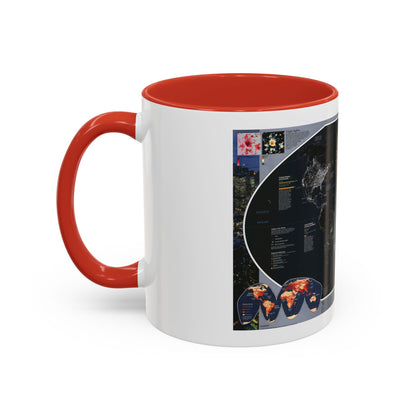 World Map - Population and Resources (1998) (Map) Accent Coffee Mug